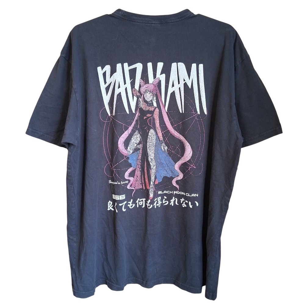 Bad Kami Black Moon Clan Graphic Tee Black Lady Sailor Moon Anime XL GUC